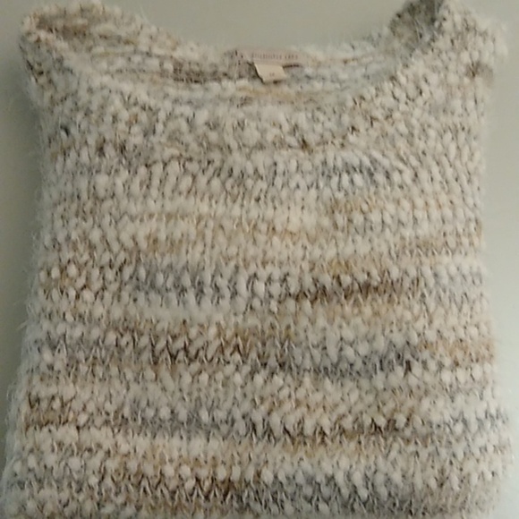 CB NATURAL COLORS, SOFT FLUFFY, EYE LASH KNIT, 3/4 BRACELET SLEEVE SWEATER - Picture 8 of 8